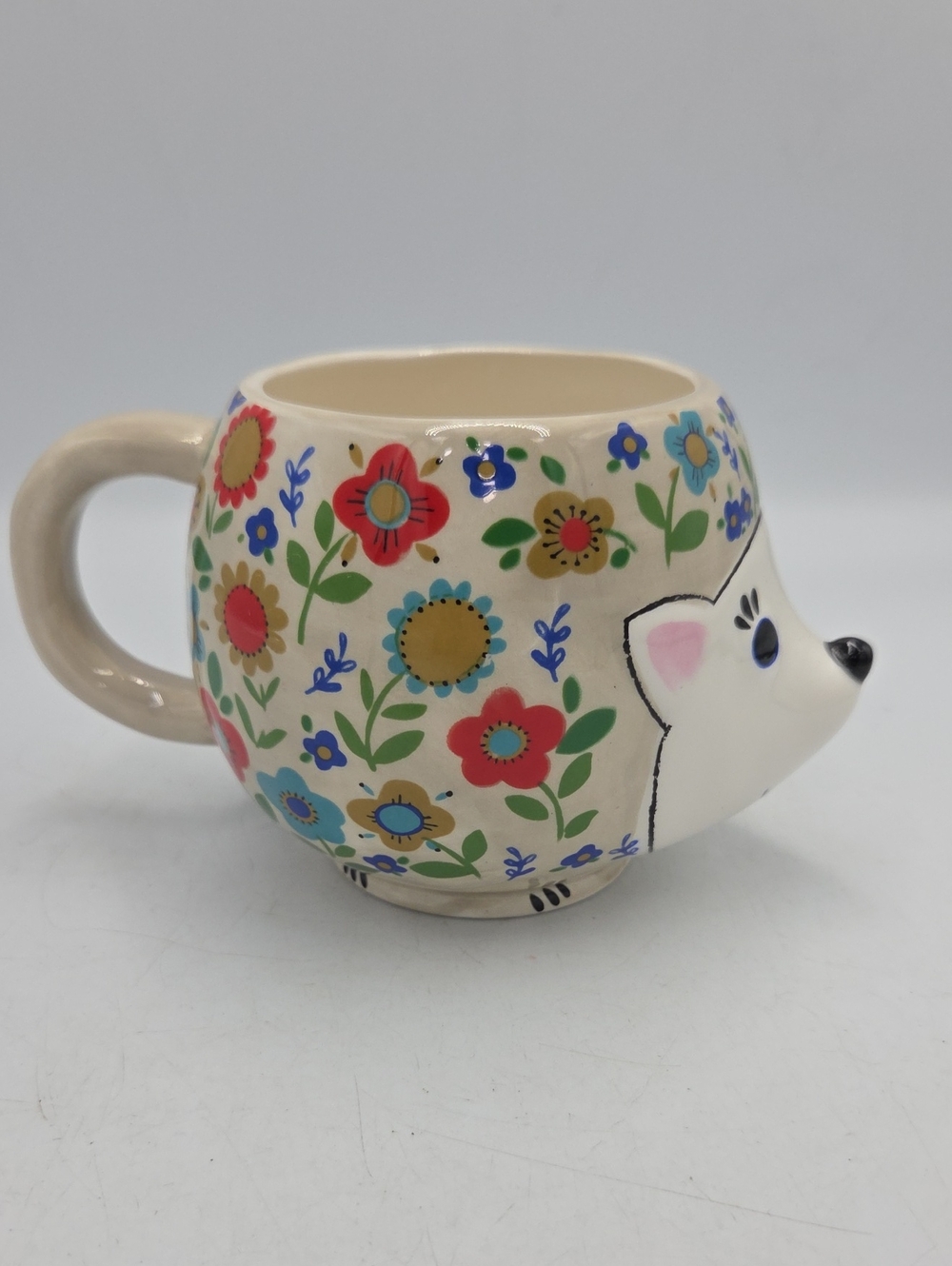 Natural Life Floral Hedgehog Ceramic Mug